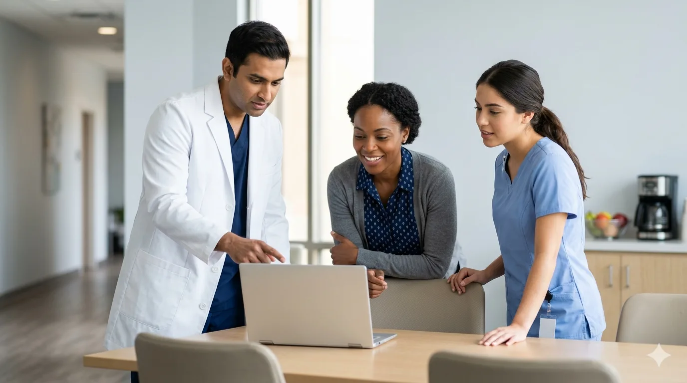 Equipo clínico trabajando con Smilify